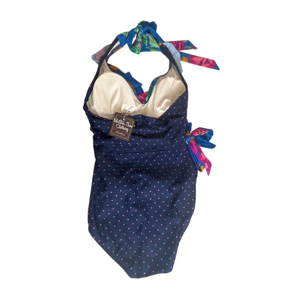 NWT Matilda Jane SANDCASTLE QUEEN Navy Floral Dot One Piece Swimsuit Size S - Picture 8 of 10